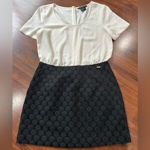 AIX ARMANI EXCHANGE sz 6 Mini Dress black and white short sleeves